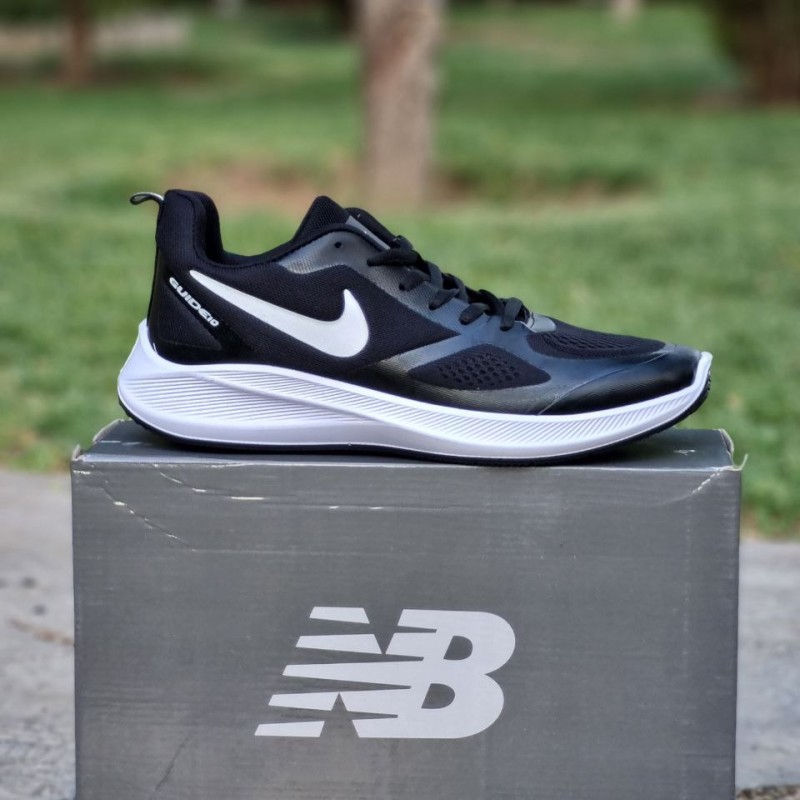 کفش اسپرت نایک بزرگ پا  مردانه رنگ  مشکی جنس با ضمانت کیفیت عالی پاخور شیک با ارسال رایگان