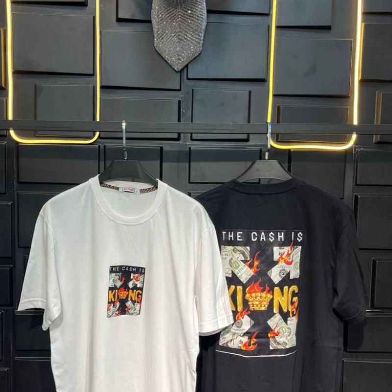 خرید تیشرت  طرح دلار مردانه مچینست پشت چاپ نخ پنبه درجه یک با ارسال رایگان