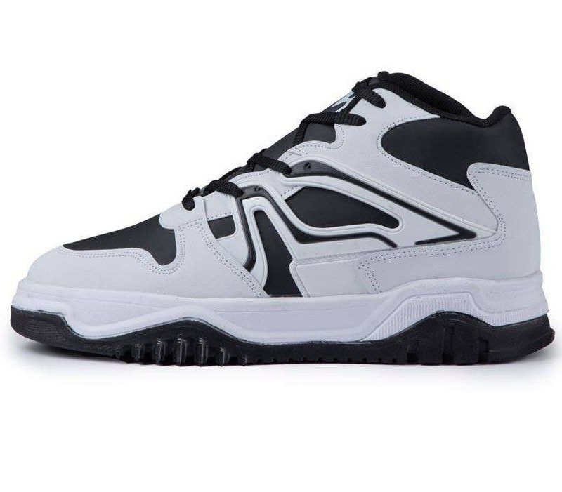 خرید اینترنتی کفش اسپرت نیم ساق مردانه برشکا رنگ سفید مشکی پاخور عالی با ارسال رایگان