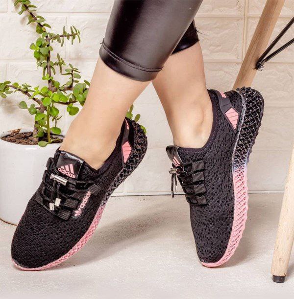 حراج کفش بافت زنانه و دخترانه   راحت و به روز رنگ مشکی صورتی  با ارسال رایگان