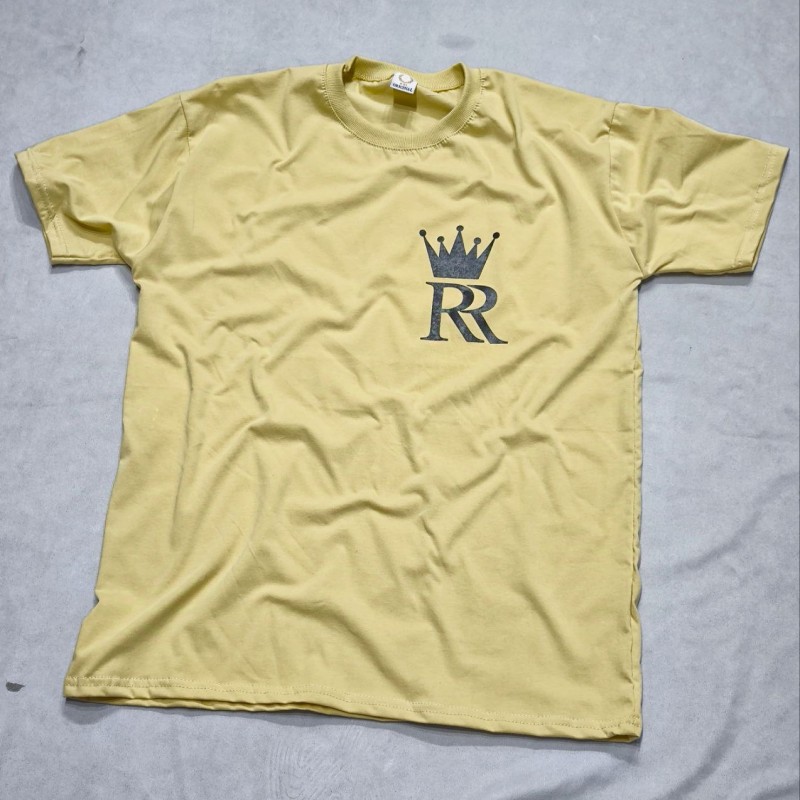 حراج ویژه تیشرت مردانه پسرانه طرح R  نخ پنبه درجه یک مشکی  با ارسال رایگان