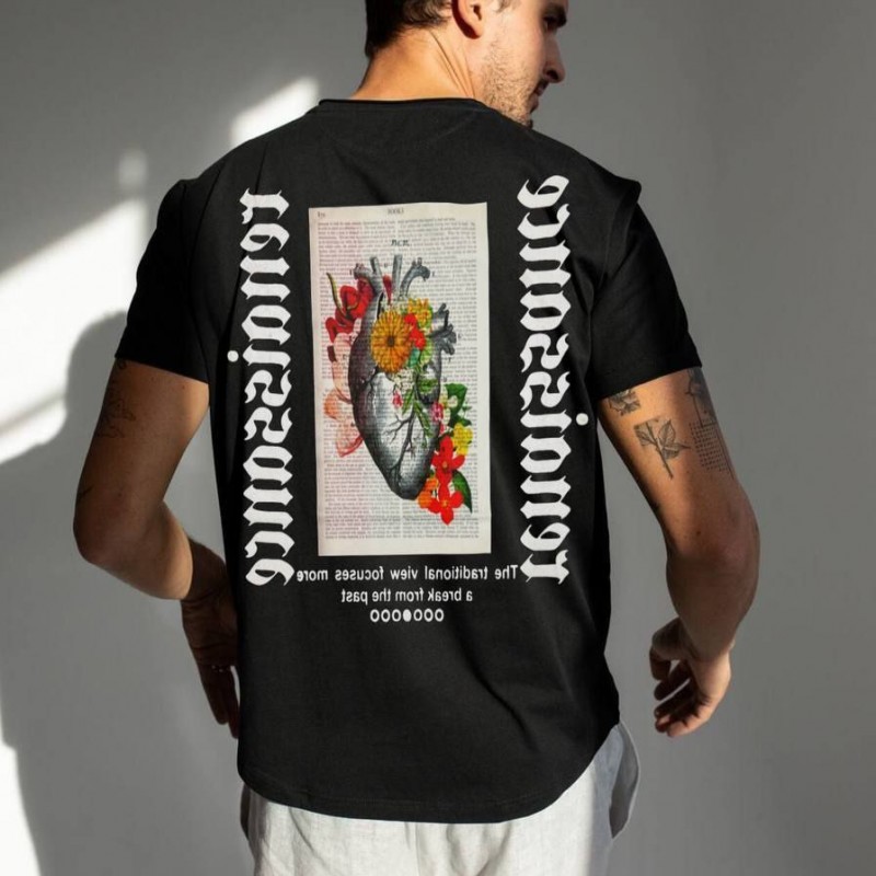 خرید تیشرت لانگ مردانه طرح قلب نخ پنبه درجه یک در رنگبندی با ارسال رایگان