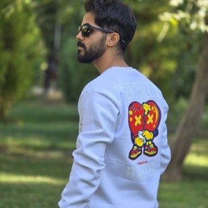 حراج دورس طرح دار مردانه پسرانه  جنس نرم و ضخیم رنگ سفید باارسال رایگان