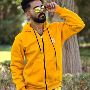 فروش جذاب سوییشرت مردانه و پسرانه با طرحی ساده و شیک رنگ زردباارسال رایگان