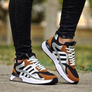 فروش  کفش اسپرت مردانه پسرانه  مدل ادیداس بسیار با کیفیت و نرم رنگ مشکی قهوه ای  با ارسال رایگان