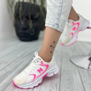 حراج خاص کفش اسپرت زنانه دخترانه مدل نیوبالانس بینهایت شیک و جذاب رنگ سفید صورتی با ارسال رایگان