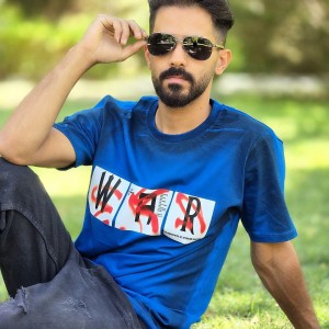 حراجی تیشرت مردانه پسرانه طرح WAR بینظیر و با کیفیت رنگ سرمه ای باارسال رایگان