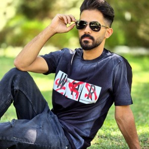 حراجی تیشرت مردانه پسرانه  طرح WAR  بینظیر و با کیفیت رنگ سرمه ای باارسال رایگان