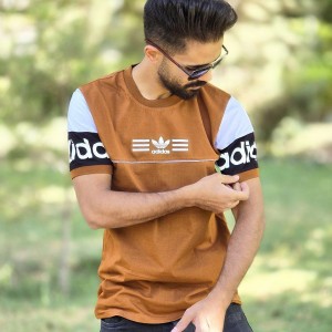 حراج ویژه تیشرت مردانه طرح ادیداس نرم و راحت رنگ کرم  با ارسال رایگان
