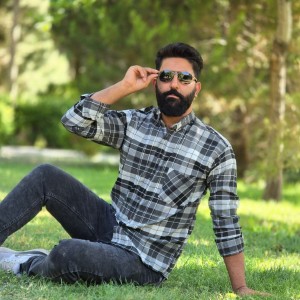 حراج فوق العاده پیراهن دکمه ای آستین دار مردانه مدل چهارخونه ای ویژه وخاص  رنگ  سفید آبی با ارسال رایگان