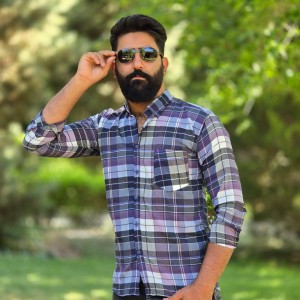 فروش شگفت انگیز پیراهن دکمه ای آستین دار مردانه مدل چهارخونه ای جذاب و   رنگ طوسی سبز   با ارسال رایگان