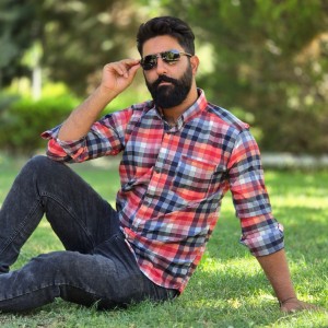 حراج بی نظیر پیراهن دکمه ای آستین دار مردانه مدل چهارخونه ای مناسب آقایون خوش سلیقه  رنگ مشکی آبی با ارسال رایگان