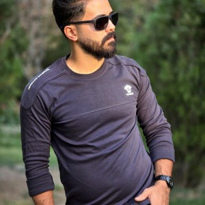 فروش شگفت انگیز تیشرت مردانه پشت چاپ نگینی مدل بالنسیاگا  خنک و راحت رنگ آبی  با ارسال رایگان