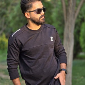 فروش شگفت انگیز تیشرت آستین دار پاییزه مردانه پسرانه خاص رنگ سرمه ای با ارسال رایگان