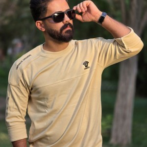 حراج ارزان تیشرت آستین دار پاییزه مردانه پسرانه  گرم و سبک رنگ مشکی با ارسال رایگان