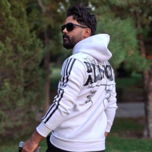 فروش عالی هودی مردانه پسرانه نرم و با کیفیت رنگ سفید  باارسال رایگان