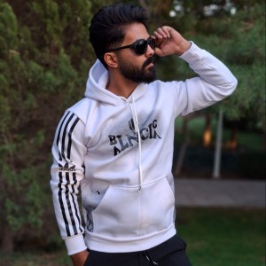 تخفیف ویژه هودی مردانه پسرانه فوق العاده جذاب رنگ سفید باارسال رایگان