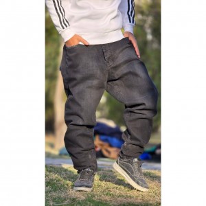 حراجی شلوار جین مام استایل مردانه خاص وجدید رنگ ذغالی باارسال رایگان