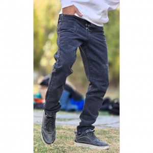 حراج شلوار لی مام فیت مردانه نرم و مقاوم رنگ  طوسی باارسال رایگان