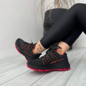 حراج بی نظیر کفش کتونی اسپرت مردانه پسرانه مدل سالامون به روز رنگ مشکی قرمز  با ارسال رایگان