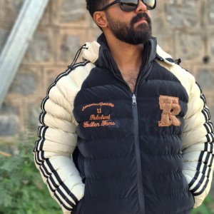 آفر ویژه کاپشن دورو مردانه پسرانه شیک و جدید رنگ مشکی زرد باارسال رایگان