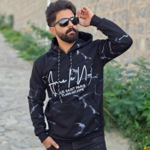 فروش فوق العاده  هودی  مردانه پسرانه مدل درام بسیار شیک و جذاب رنگ مشکی باارسال رایگان