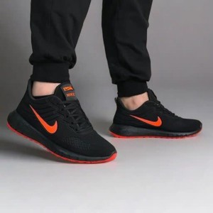 فروش ارزان کفش کتونی اسپرت نایک مردانه پسرانه شیک و جدید رنگ مشکی نارنجی با ارسال رایگان