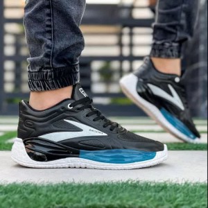 تخفیف جذاب کفش کتونی اسپرت بروکس کپسولی مردانه پسرانه با کیفیت رنگ مشکی آبی زیره سفید با ارسال رایگان