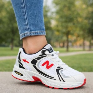 حراج کم نظیر کفش اسپرت نیوبالانس 530 زنانه دخترانه مینیمال و باکیفیت رنگ سفید قرمز با ارسال رایگان