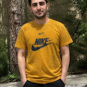 فروش جذاب تیشرت مردانه ساده مدل نایک  با کیفیت رنگ زرد باارسال رایگان