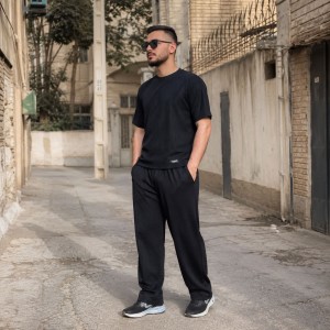 فروش جذاب ست تیشرت و شلوار مردانه خاص رنگ مشکی با ارسال رایگان