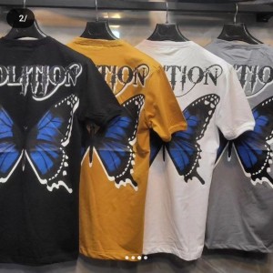 خرید تیشرت مردانه طرح پروانه نخ پنبه درجه یک در رنگبندی با ارسال رایگان