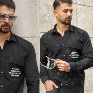 پیراهن دکمه دار مردانه استین دار جنس بیسکوییتی در رنگبندی با ارسال رایگان