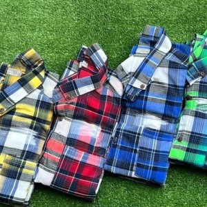 پیراهن دکمه ای مردانه استین دار جنس پارچه نخ در رنگبندی  با ارسال رایگان