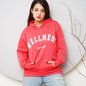 خرید هودی دخترانه دو نخ در رنگبندی فری سایز با ارسال رایگان