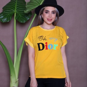 تیشرت  دخترانه زنانه مدل dior با کیفیت تن خور عالی فری سایز در رنگبندی با ارسال رایگان