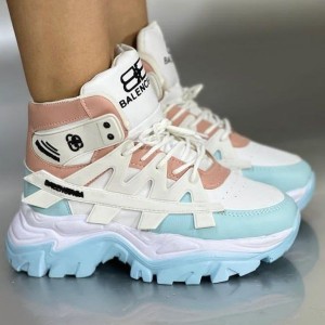 خرید اینترنتی کفش اسپرت زنانه دخترانه مدل بالنسیاگا در رنگبندی طبی  با ارسال رایگان رنگ سفید ابی