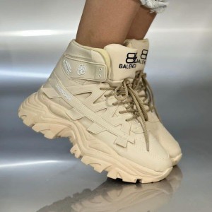 خرید اینترنتی کفش اسپرت زنانه دخترانه مدل بالنسیاگا در رنگبندی طبی  با ارسال رایگان رنگ کرمی