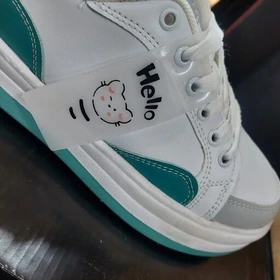 خرید کفش ونس زنانه رنگ سفید سبز پاخور شیک زیره پیو با ارسال رایگان