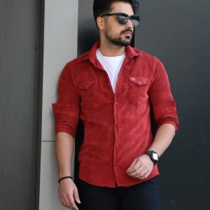 خرید پیراهن مردانه کبریتی جنس درجه یک رنگ قرمز با ارسال رایگان