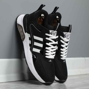 کفش اسپرت ادیداس مردانه رنگ مشکی سفید پاخور شیک با ارسال رایگان