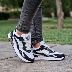 کفش اسپرت ادیداس مردانه رنگ سفید مشکی پاخور شیک با ارسال رایگان