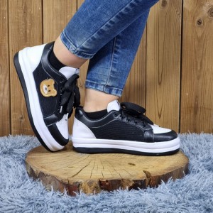 فروش ویژه کفش  اسپرت دخترانه مدل ونس خرسی مشکی سفید   با ارسال رایگان