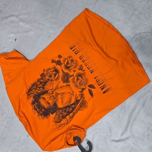 حراج ویژه تیشرت پشت چاپ مچینست مردانه طرح انجل رنگ نارنجی   ارسال رایگان