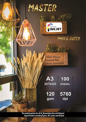 کاغذ فتوگلاسه 120 گرم 100برگی A3 برند photomaster