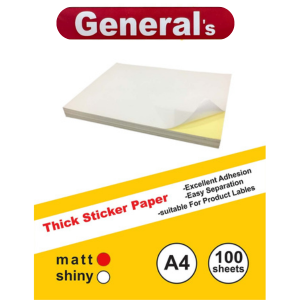 کاغذ(لیبل) پشت چسبدار مات 100 برگی A4 برند جنرال