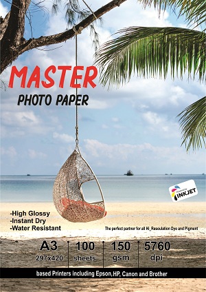 کاغذ فتوگلاسه 150 گرم 100برگی A3 برند photomaster