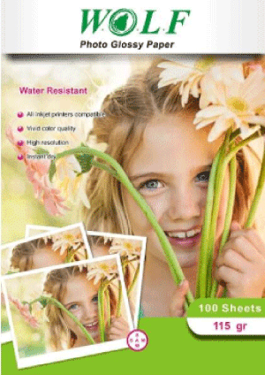کاغذ فتو گلاسه 115 گرم برند ولف