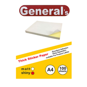 کاغذ (لیبل)پشت چسبدار براق 100 برگی A4 برند جنرال