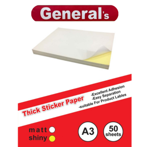 کاغذ(لیبل) پشت چسبدار براق 50 برگی سایز A3 برند جنرال